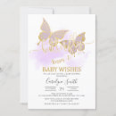 Search for purple butterfly baby shower invitations Gold glitter