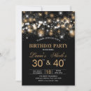 Search for combined birthday invitations Gold glitter