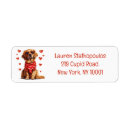 Search for dog valentine return address labels Cupid