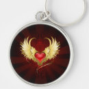 Search for winged hearts key rings Red
