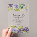 Search for purple sweet 16 invitations Botanical