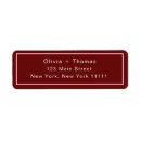 Search for maroon return address labels Burgundy