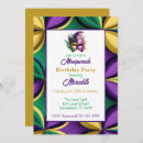 Search for mardi gras masquerade birthday invitations Green
