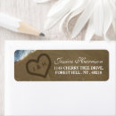 Search for hearts in sand return address labels Bridal shower