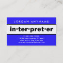 Search for interpreter business cards Interpretation