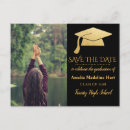 Search for gold save the date postcards Graduation party