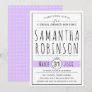 Search for lavender bridal shower invitations Typography