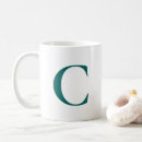 Search for teal and white mugs Initial