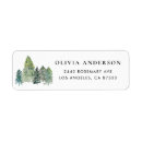 Search for winter woodland return address labels Watercolor