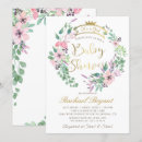 Search for gold crown baby shower invitations Watercolor floral