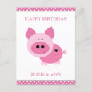Search for pig birthday cards Pink