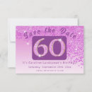 Search for 60th birthday save the dates Glitter