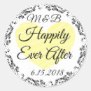 Search for black white yellow wedding stickers Heart