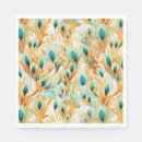 Search for peacock feather napkins Teal