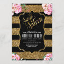 Search for gold glitter sweet 16 invitations Black
