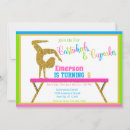 Search for gymnastics birthday invitations Gold