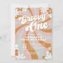 Search for groovy 1st birthday invitations Daisy flowers