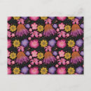Search for black floral pattern postcards Yellow