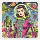 Search for vintage sci fi stickers Astronaut