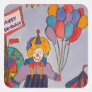 Search for clown birthday stickers Red