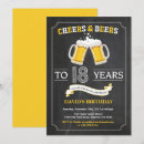 Search for black and yellow birthday invitations Cheers and beers