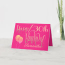Search for 30th for her birthday cards Gold