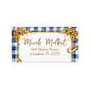 Search for gingham return address labels Gold