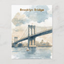 Search for brooklyn bridge postcards Watercolor