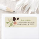 Search for peach flowers return address labels Cream