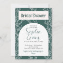 Search for green leaves bridal shower invitations White