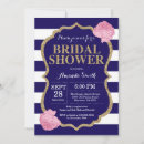Search for navy and gold bridal shower invitations Flowers