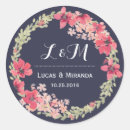 Search for pink round wedding stickers Flower