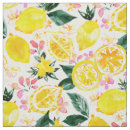 Search for yellow lemons fabric Watercolor
