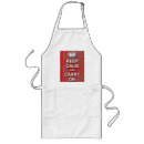 Search for keep calm and carry on aprons Red