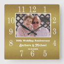 Search for golden wedding anniversary clocks 50th