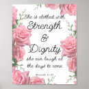 Search for strength and dignity posters She is clothed