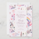Search for unicorns rainbows birthday invitations For her
