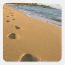 Search for footprints in the sand stickers Surf