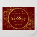 Search for red christmas wedding invitations Gold foil