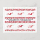 Search for white damask pattern postcards Red