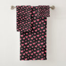 Search for pink black hearts bath towels Glitter