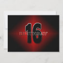 Search for black red silver birthday invitations Sixteen