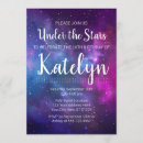 Search for under the stars birthday invitations Space