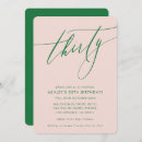 Search for green 30th birthday invitations Pretty