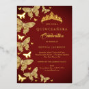 Search for elegant red and gold birthday invitations Butterfly