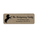Search for horse silhouette return address labels Western