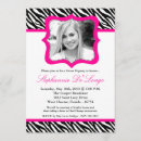 Search for hot pink zebra invitations Girly