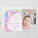 Search for unicorn photo birthday invitations Watercolor