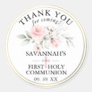 Search for first communion thank you stickers Pink