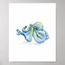 Search for watercolor octopus art Blue